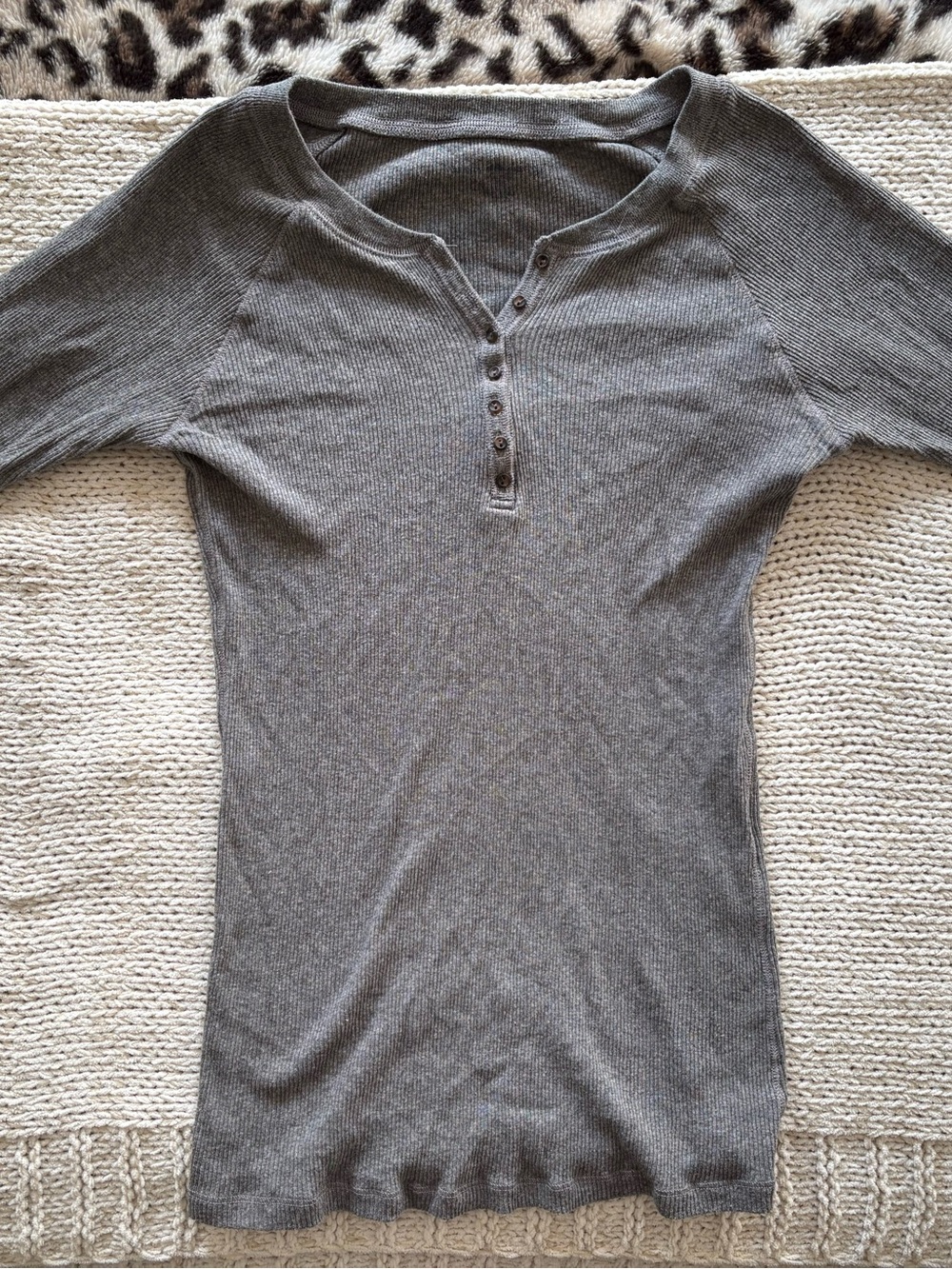Brandy Melville Ribbed Henley Shirt